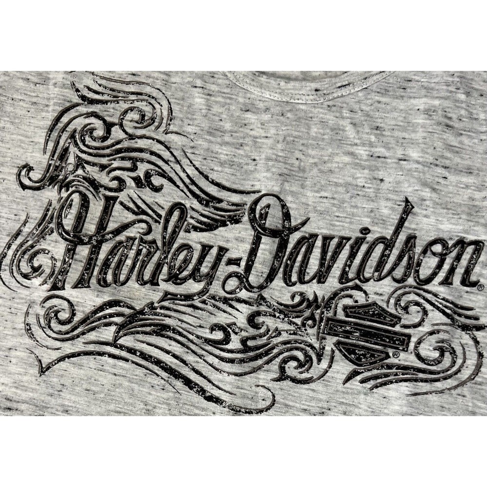 Harley-Davidson 2XL Womens Gray Tank Black  Pink Spelled Out Harley-Davidson XXL